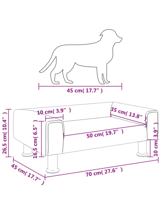 Pelíšek pro psy růžový 70 x 45 x 26,5 cm samet