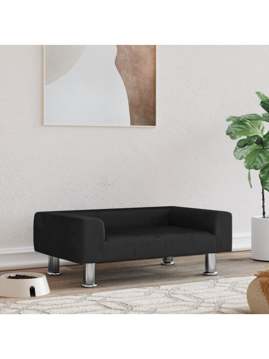 Pelíšek pro psy černý 70 x 45 x 26,5 cm samet
