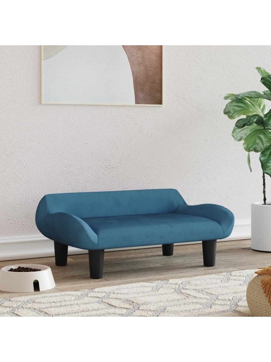 Pelíšek pro psy modrý 70 x 40 x 24 cm samet
