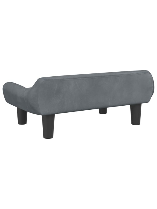 Pelíšek pro psy tmavě šedý 70 x 40 x 24 cm samet
