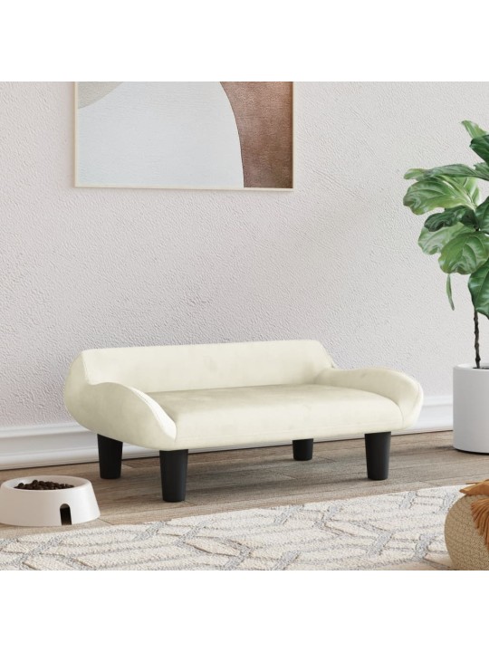 Pelíšek pro psy krémový 70 x 40 x 24 cm samet