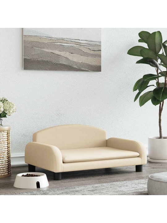 Pelíšek pro psy krémový 70 x 45 x 30 cm textil