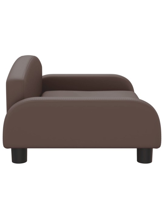 Pelíšek pro psy hnědý 70 x 45 x 30 cm umělá kůže