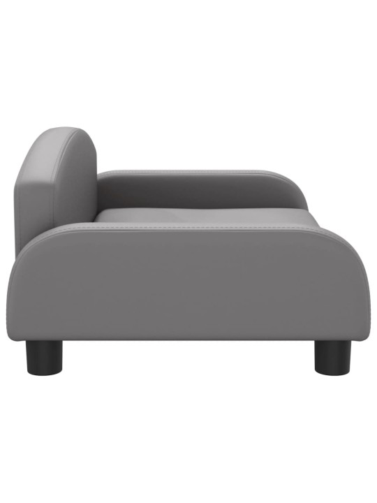 Pelíšek pro psy šedý 70 x 45 x 30 cm umělá kůže