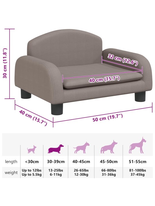 Pelíšek pro psy taupe 50 x 40 x 30 cm textil