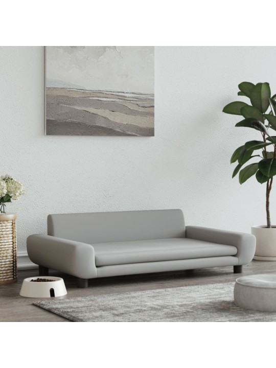 Pelíšek pro psy světle šedý 100 x 54 x 33 cm samet
