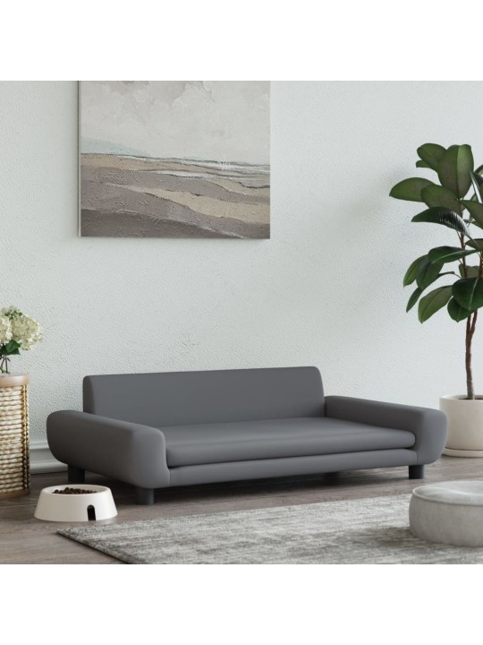 Pelíšek pro psy tmavě šedý 100 x 54 x 33 cm samet