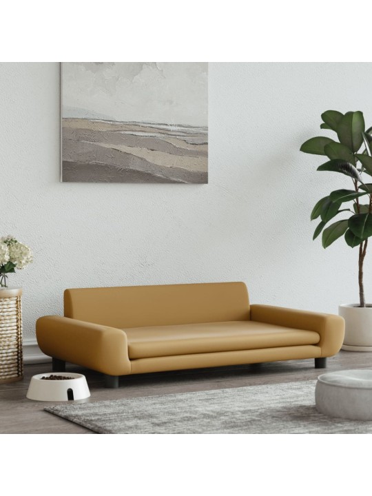 Pelíšek pro psy hnědý 100 x 54 x 33 cm samet