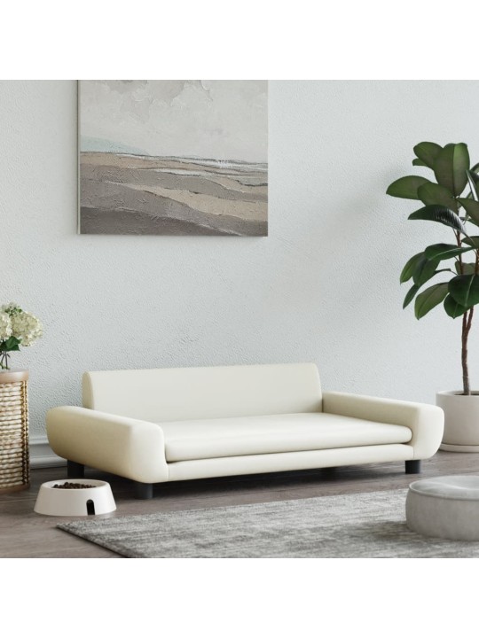 Pelíšek pro psy krémový 100 x 54 x 33 cm samet