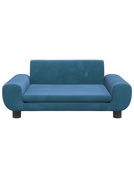 Pelíšek pro psy modrý 70 x 45 x 33 cm samet