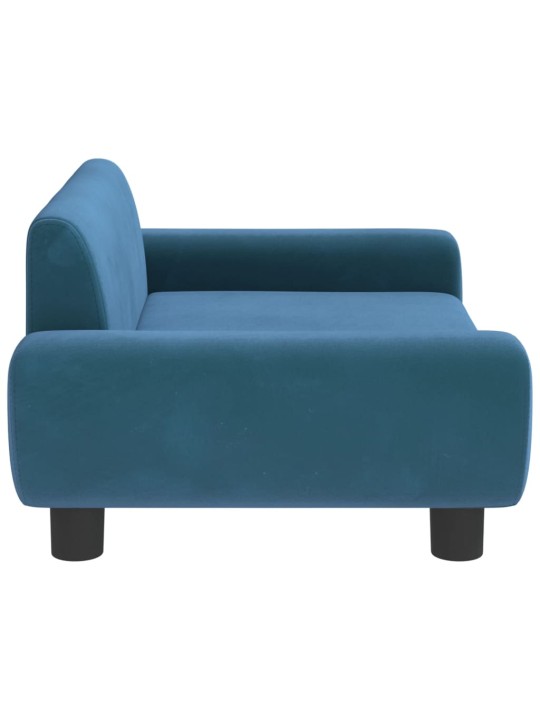 Pelíšek pro psy modrý 70 x 45 x 33 cm samet