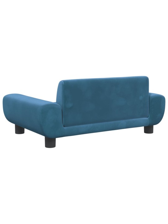 Pelíšek pro psy modrý 70 x 45 x 33 cm samet