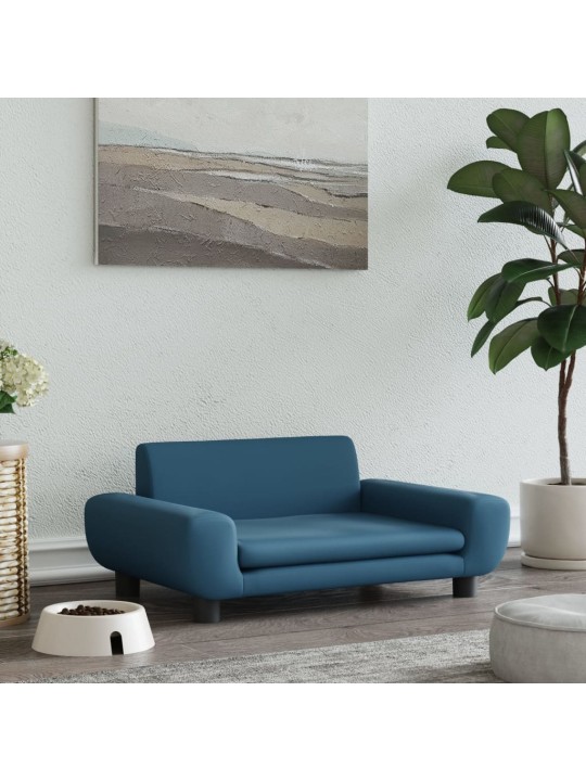 Pelíšek pro psy modrý 70 x 45 x 33 cm samet