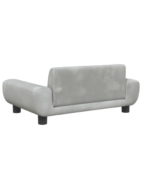 Pelíšek pro psy světle šedý 70 x 45 x 33 cm samet