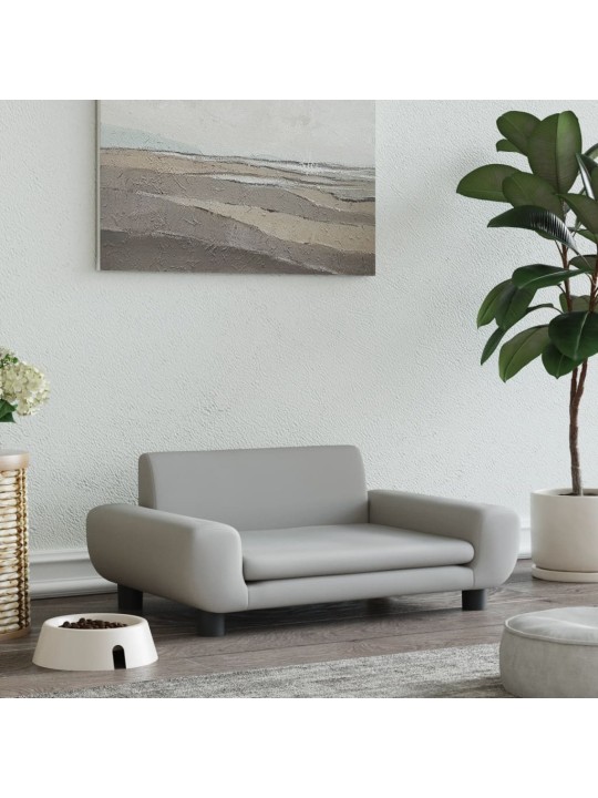 Pelíšek pro psy světle šedý 70 x 45 x 33 cm samet