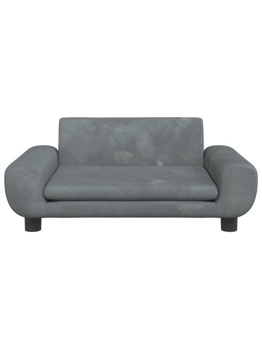 Pelíšek pro psy tmavě šedý 70 x 45 x 33 cm samet