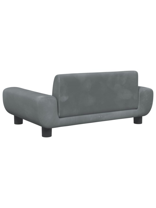 Pelíšek pro psy tmavě šedý 70 x 45 x 33 cm samet