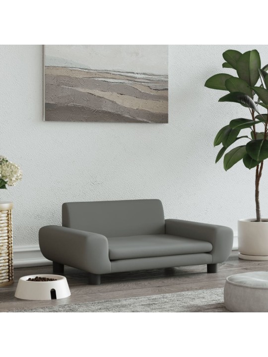 Pelíšek pro psy tmavě šedý 70 x 45 x 33 cm samet