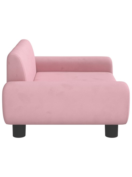 Pelíšek pro psy růžový 70 x 45 x 33 cm samet