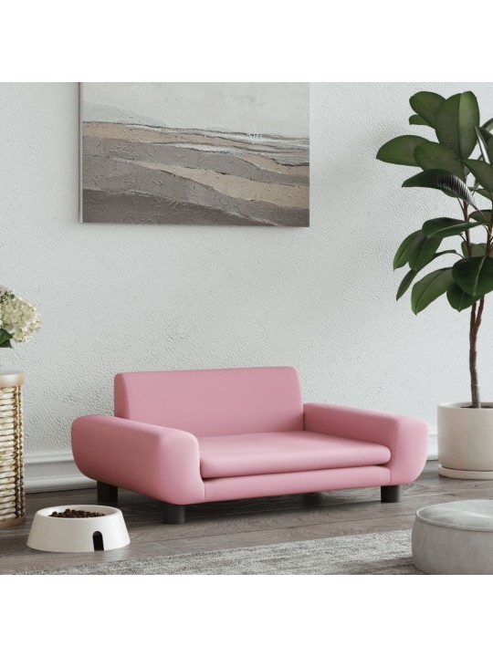 Pelíšek pro psy růžový 70 x 45 x 33 cm samet