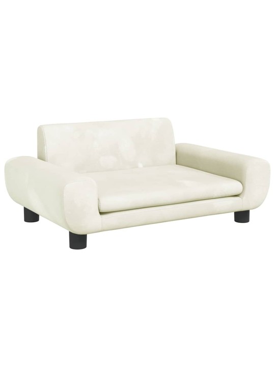 Pelíšek pro psy krémový 70 x 45 x 33 cm samet