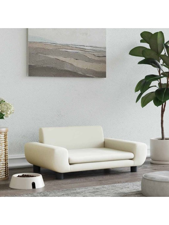 Pelíšek pro psy krémový 70 x 45 x 33 cm samet