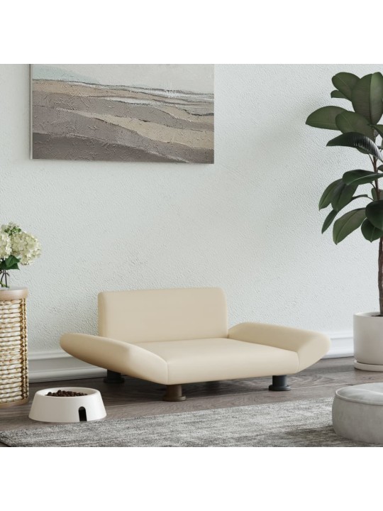 Pelíšek pro psy krémový 70 x 45 x 28 cm textil
