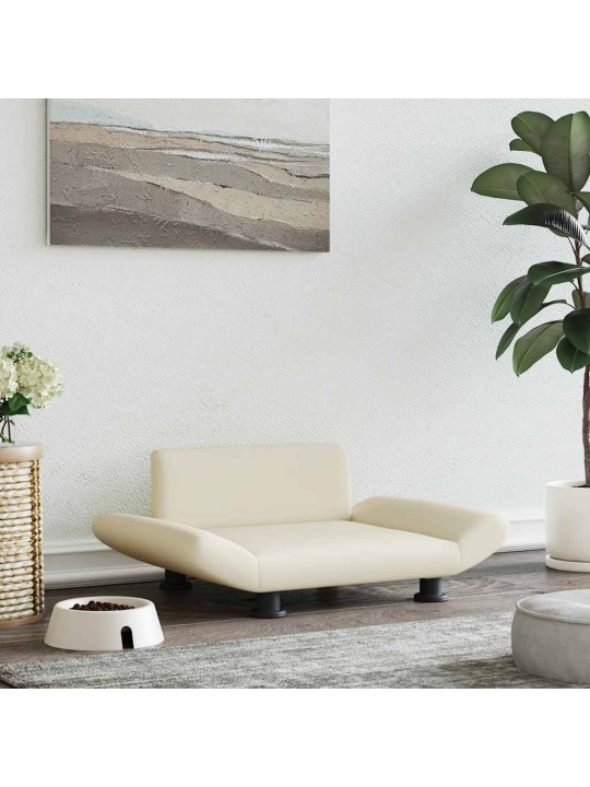 Pelíšek pro psy krémový 70 x 45 x 28 cm umělá kůže