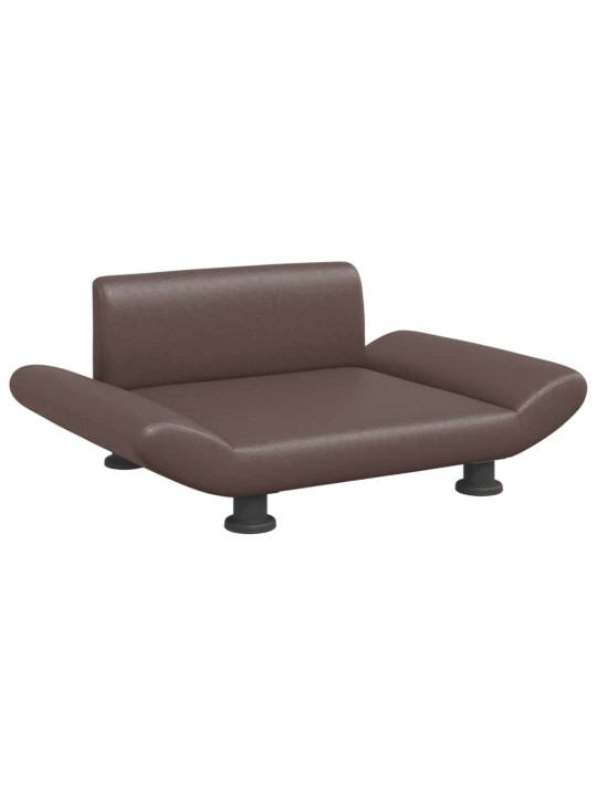 Pelíšek pro psy hnědý 70 x 45 x 28 cm umělá kůže