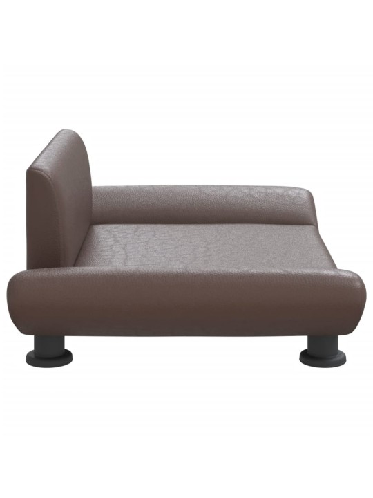 Pelíšek pro psy hnědý 70 x 45 x 28 cm umělá kůže