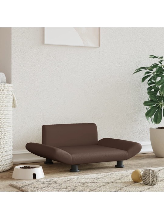Pelíšek pro psy hnědý 70 x 45 x 28 cm umělá kůže