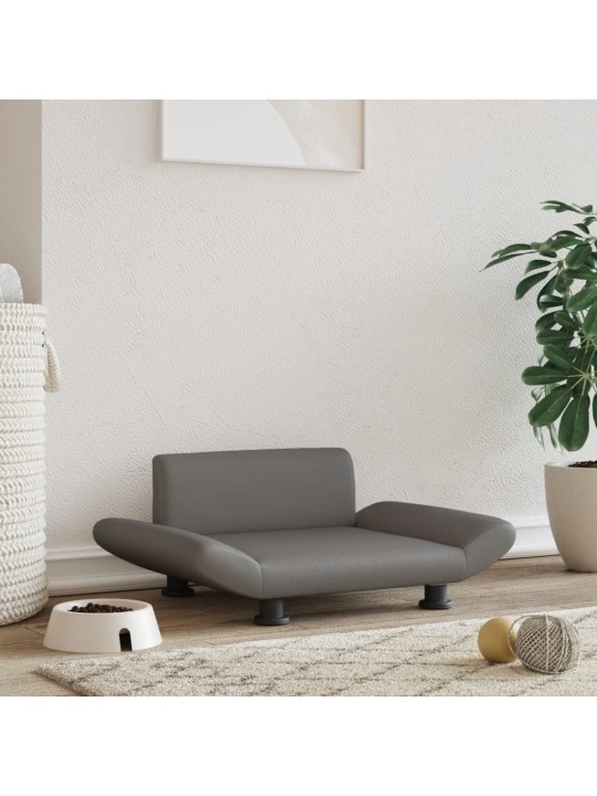Pelíšek pro psy šedý 70 x 45 x 28 cm umělá kůže