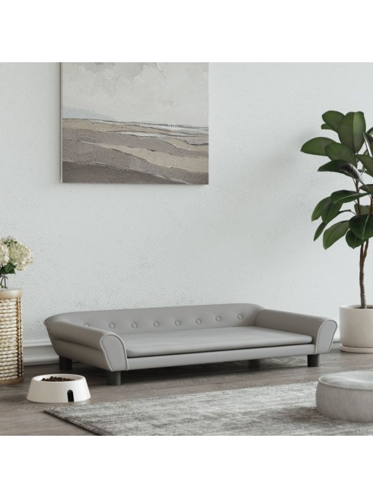 Pelíšek pro psy světle šedý 100 x 50 x 21 cm samet