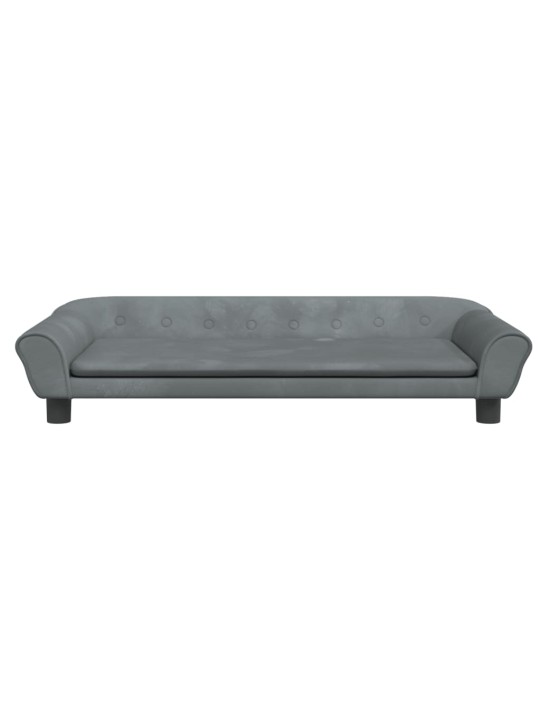 Pelíšek pro psy tmavě šedý 100 x 50 x 21 cm samet