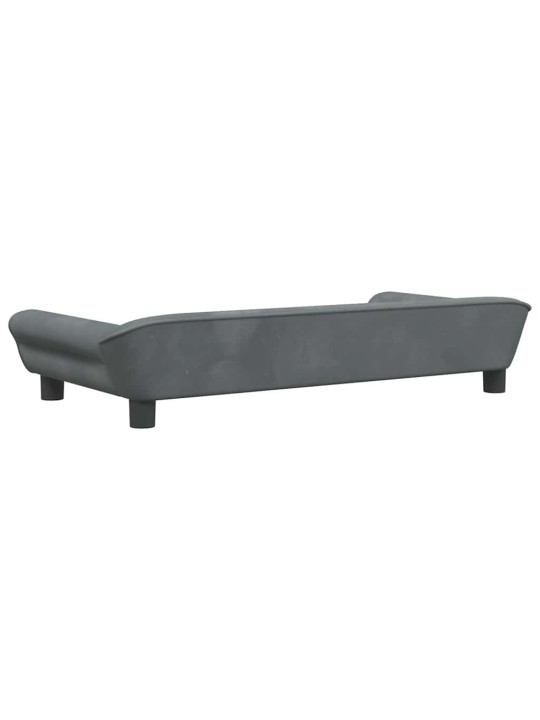 Pelíšek pro psy tmavě šedý 100 x 50 x 21 cm samet
