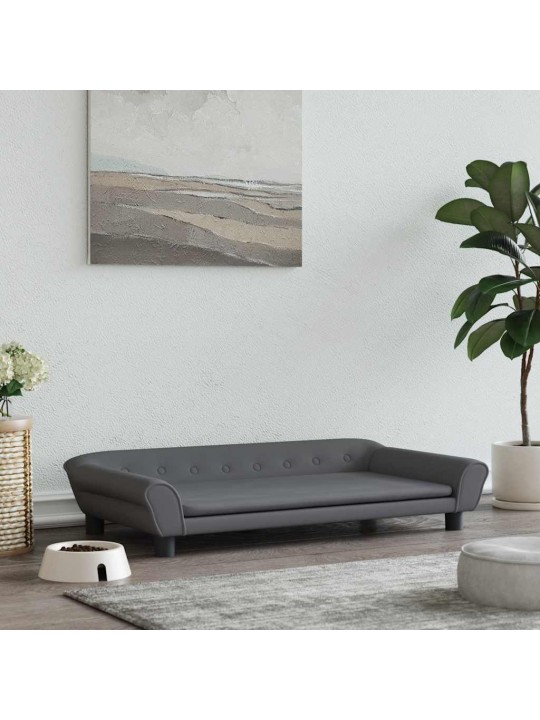 Pelíšek pro psy tmavě šedý 100 x 50 x 21 cm samet