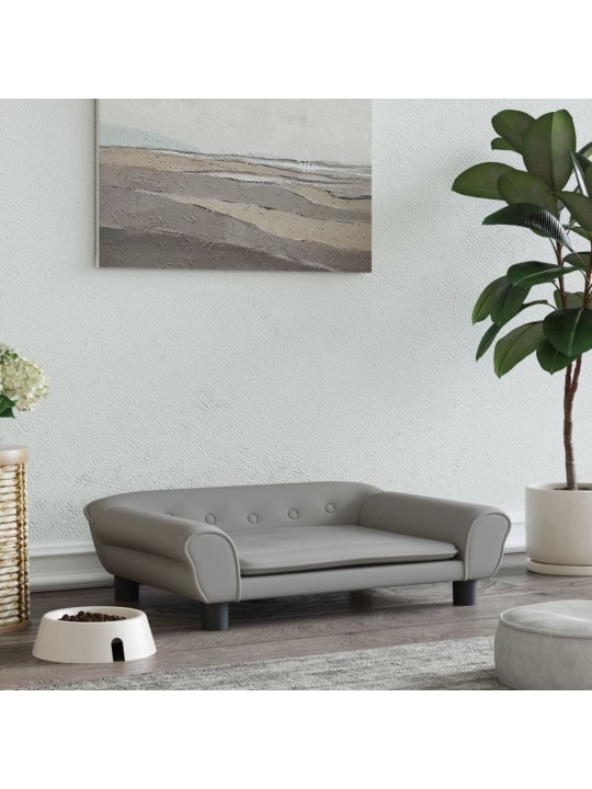Pelíšek pro psy světle šedý 70 x 48 x 22 cm samet