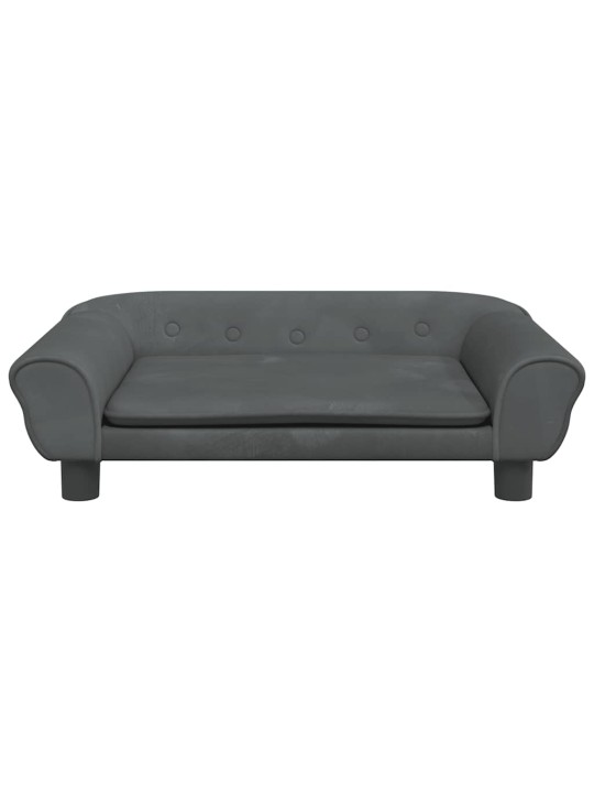 Pelíšek pro psy tmavě šedý 70 x 48 x 22 cm samet