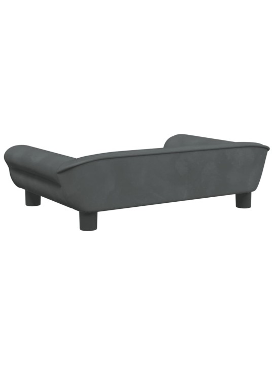 Pelíšek pro psy tmavě šedý 70 x 48 x 22 cm samet