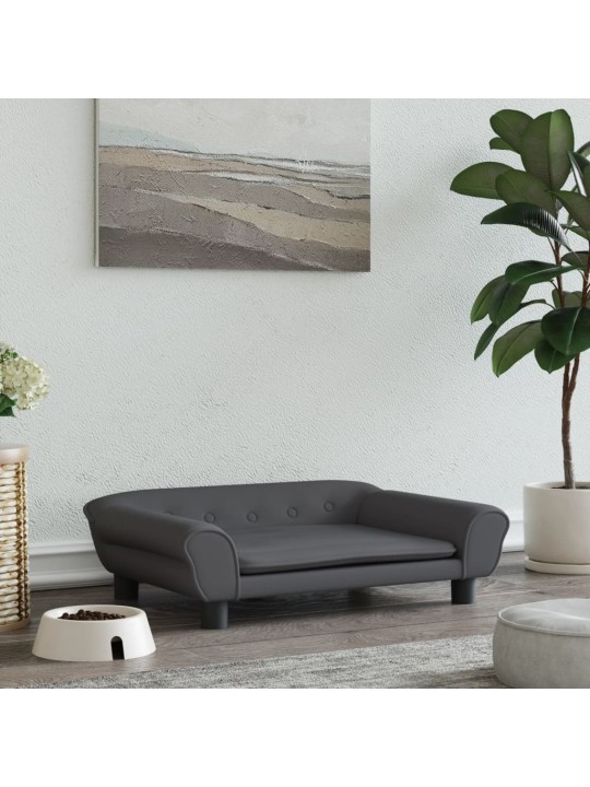 Pelíšek pro psy tmavě šedý 70 x 48 x 22 cm samet