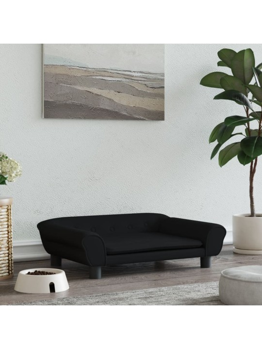 Pelíšek pro psy černý 70 x 48 x 22 cm samet