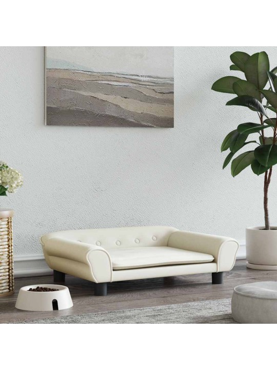 Pelíšek pro psy krémový 70 x 48 x 22 cm samet