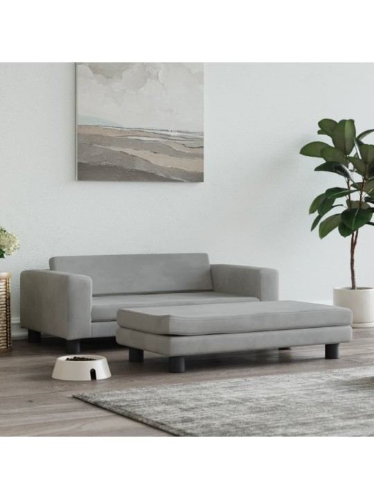 vida Pelíšek pro psa a prodlužovací díl světle šedý 100x50x30 cm samet