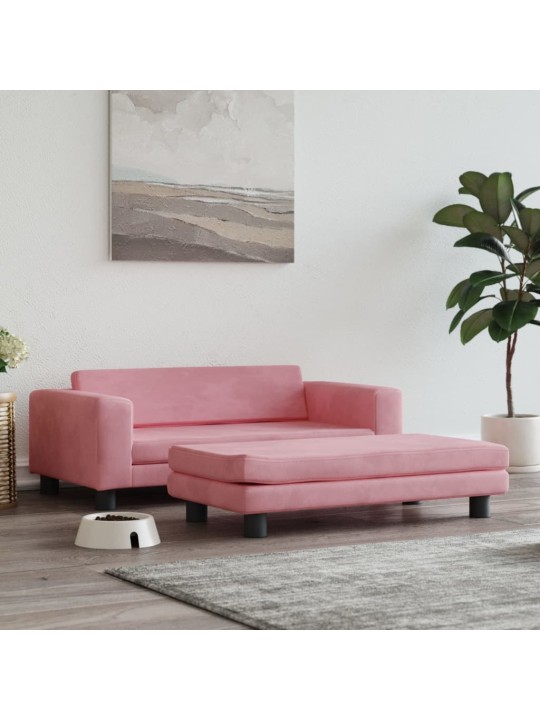 vida Pelíšek pro psa s prodlužovacím dílem růžový 100x50x30 cm samet