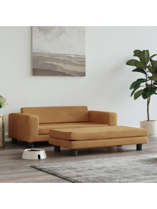 vida Pelíšek pro psa s prodlužovacím dílem hnědý 100x50x30 cm samet