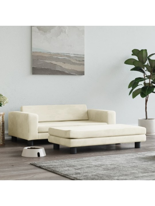 vida Pelíšek pro psa s prodlužovacím dílem krémový 100x50x30 cm samet