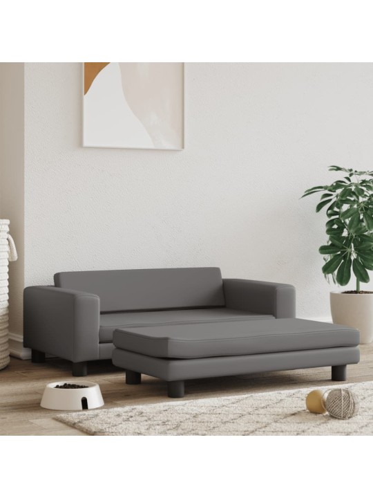 vida Pelíšek pro psa a prodlužovací díl šedý 100x50x30 cm umělá kůže