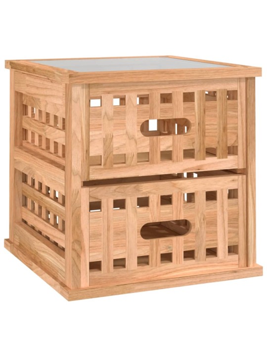 Noční stolky 2 ks 34 x 34 x 34 cm masivní ořechové dřevo