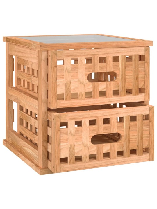 Noční stolky 2 ks 34 x 34 x 34 cm masivní ořechové dřevo