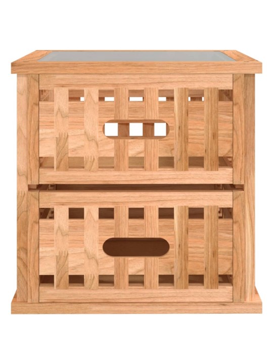 Noční stolky 2 ks 34 x 34 x 34 cm masivní ořechové dřevo